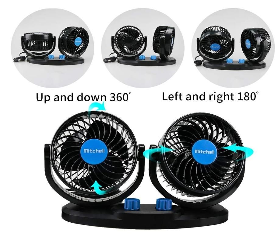 360 Degree Rotatable Car Auto Powerful Cooling Air Fan