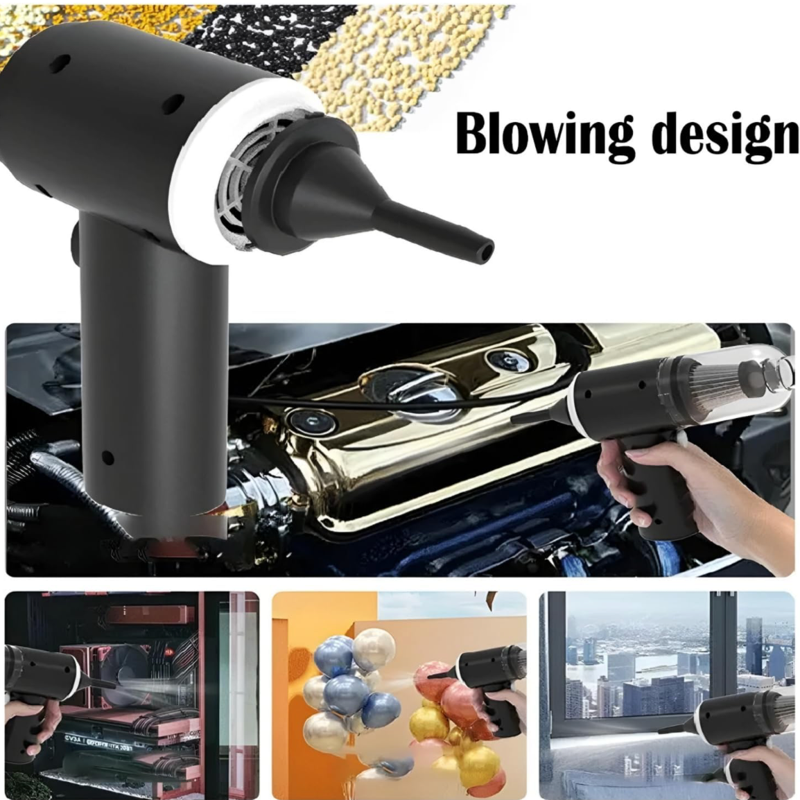 Car Vacuum Cleaner 3 in 1 with 3 Attachments & Blower