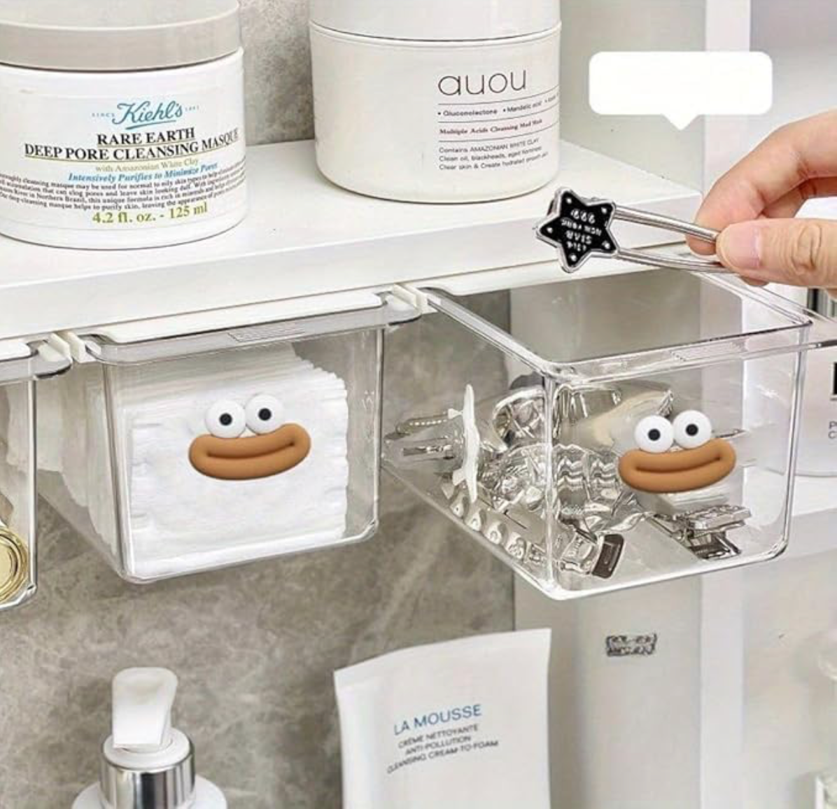 Mini Drawer Storage Box - Transparent Cartoon