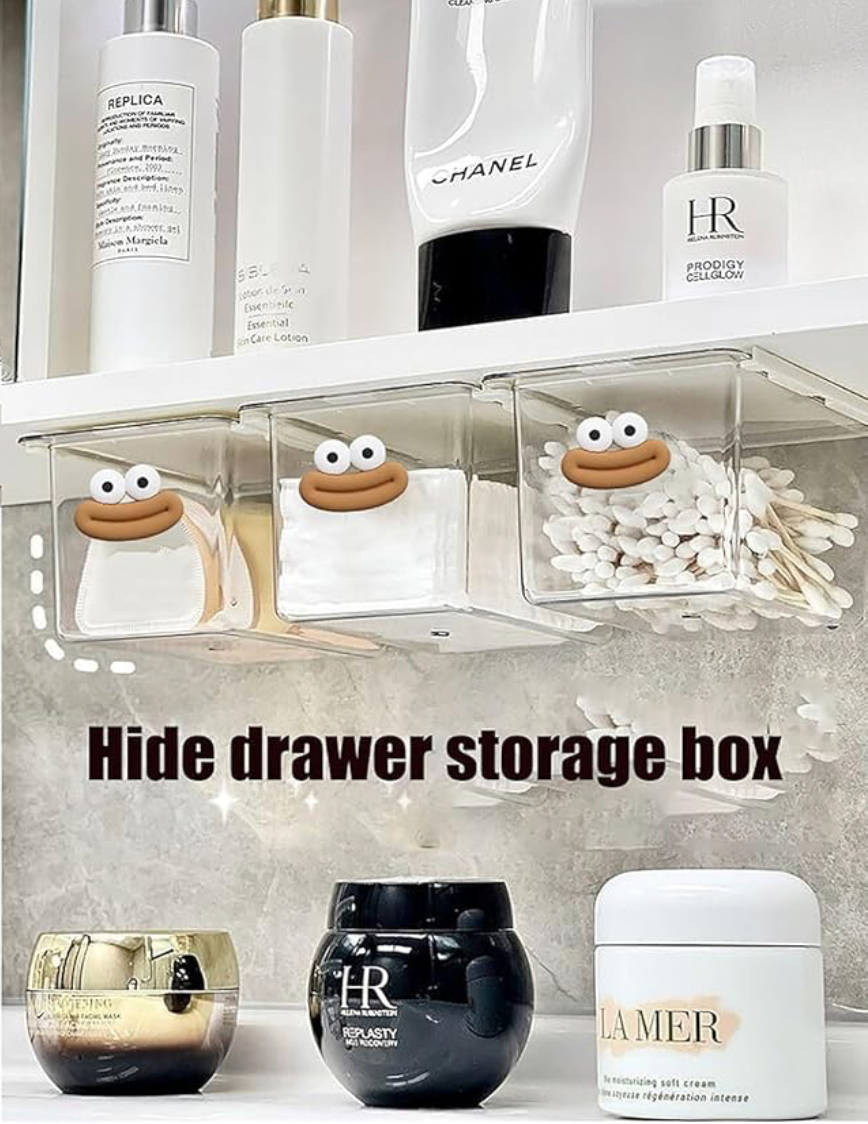 Mini Drawer Storage Box - Transparent Cartoon