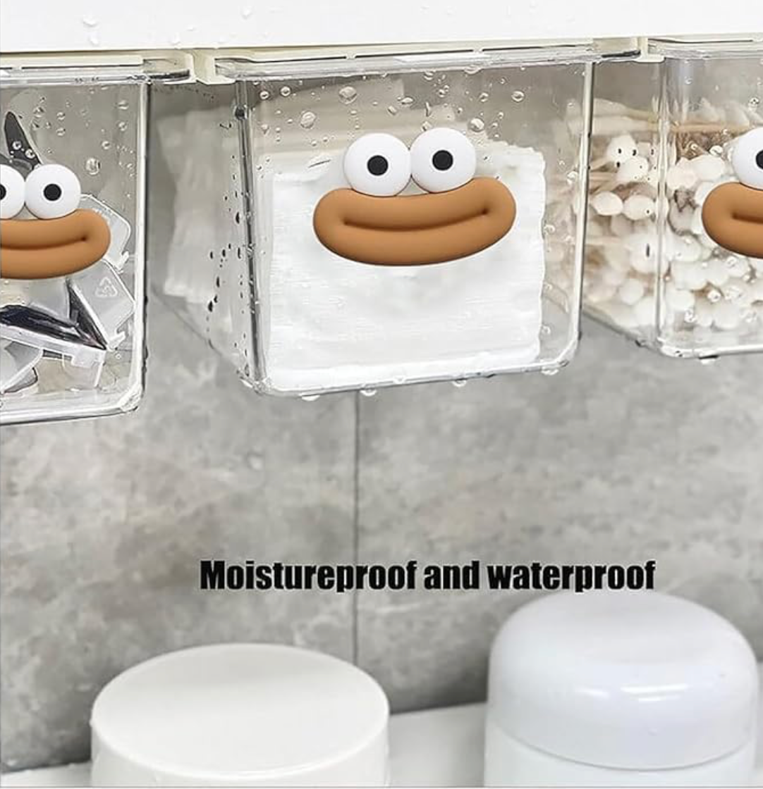 Mini Drawer Storage Box - Transparent Cartoon
