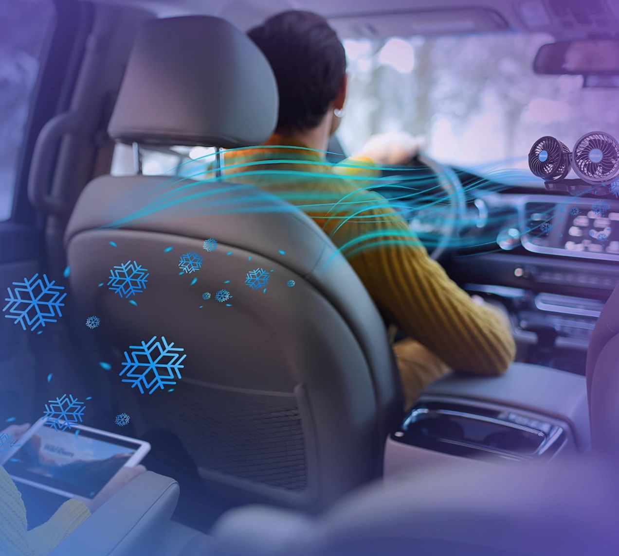 360 Degree Rotatable Car Auto Powerful Cooling Air Fan
