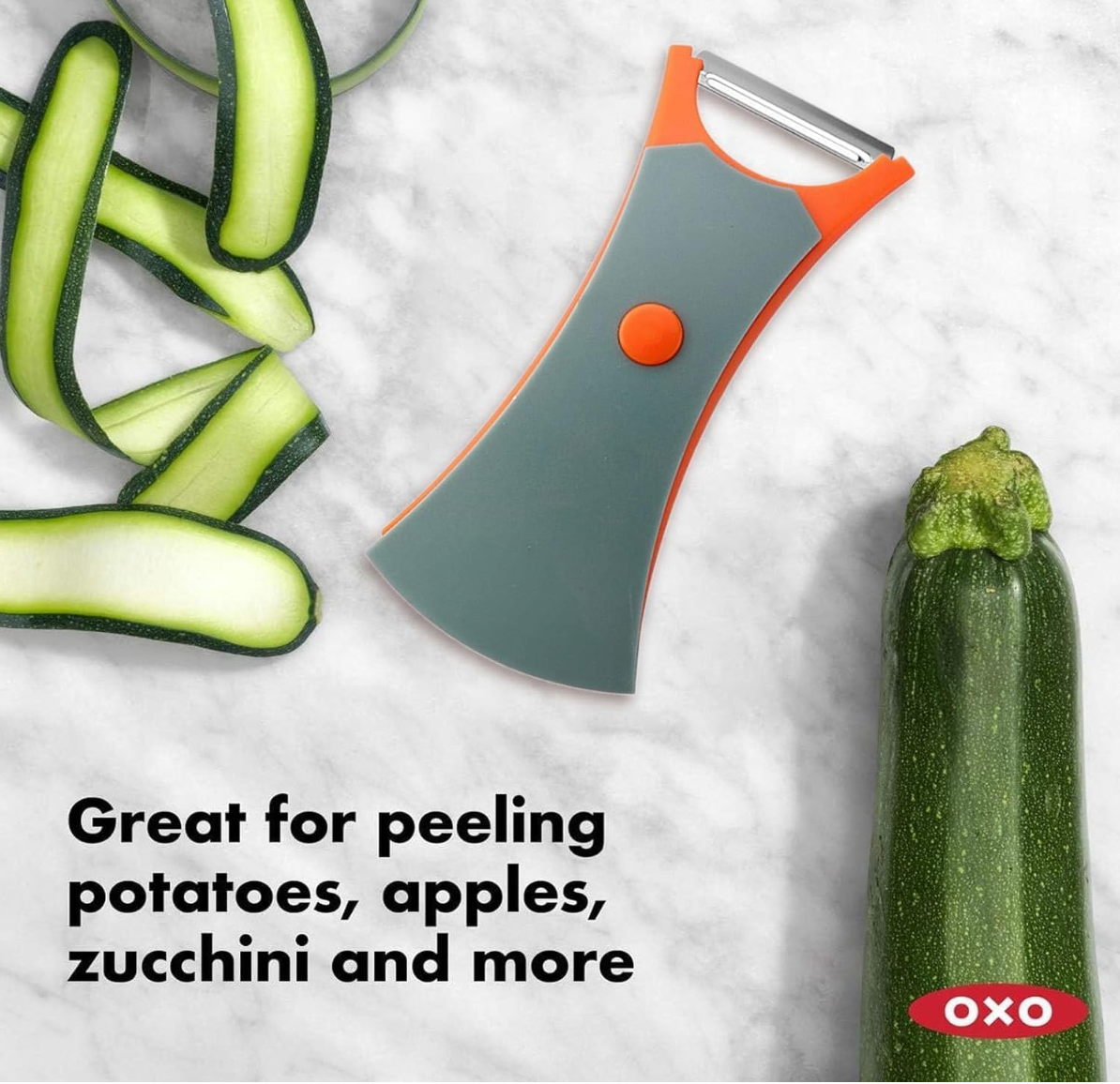 2-in-1 Fruit and Vegetable Peeler with Dual Carbon Steel Blades