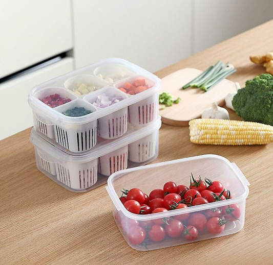 Food Storage Box With Lid and 6 Compartments