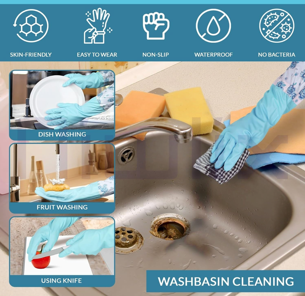 Multipurpose Cleaning Gloves with Lining