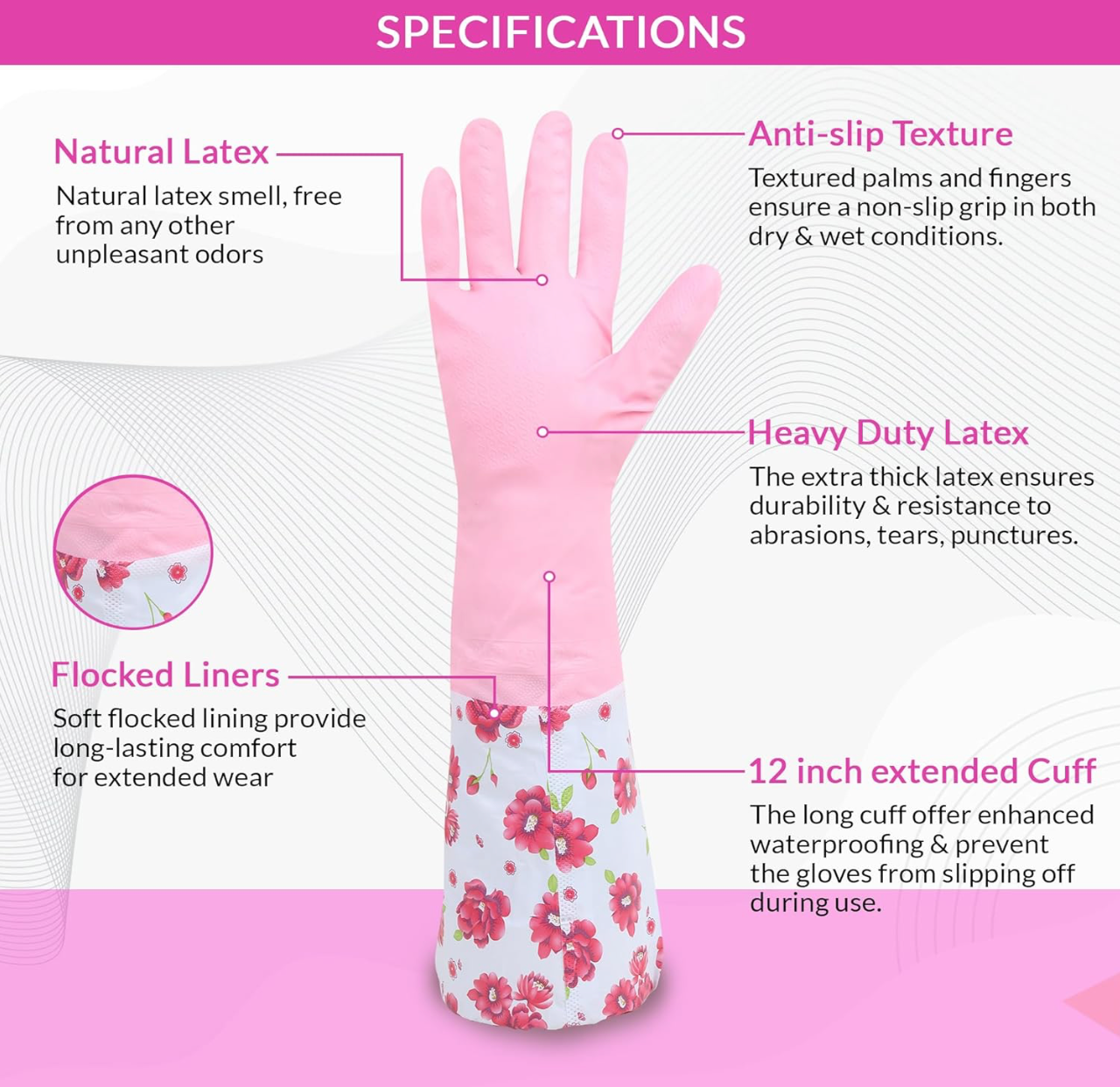 Multipurpose Cleaning Gloves with Lining