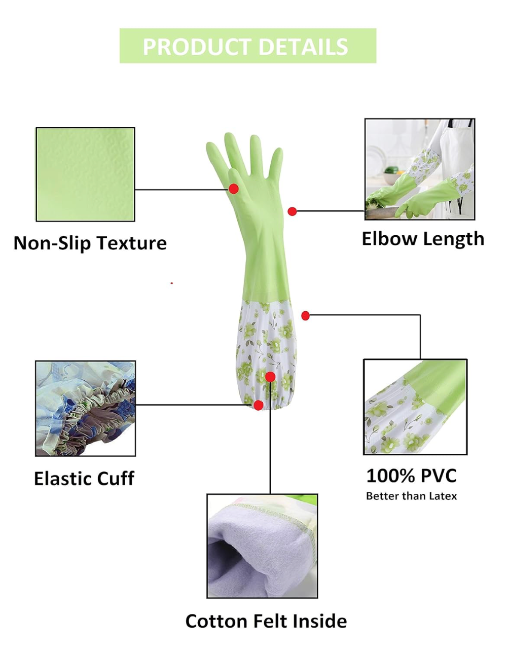 Multipurpose Cleaning Gloves with Lining