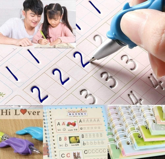 Sank Magic Practice Copybook (4 BOOK + 10 REFILL+ 1 Pen +1 Grip) Pack of 1