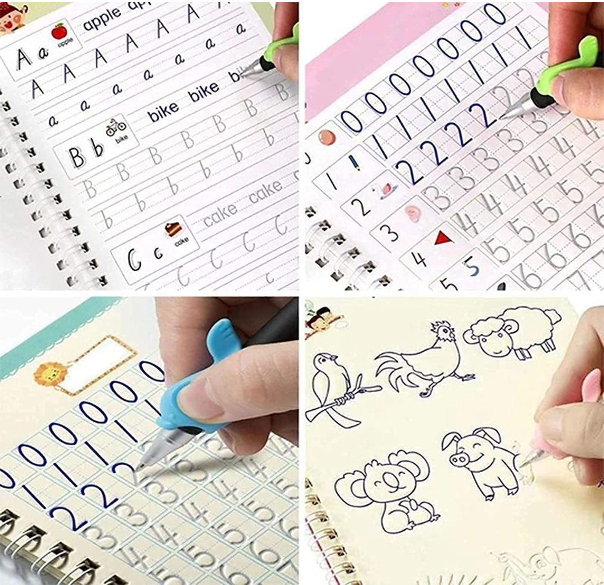 Sank Magic Practice Copybook (4 BOOK + 10 REFILL+ 1 Pen +1 Grip) Pack of 1