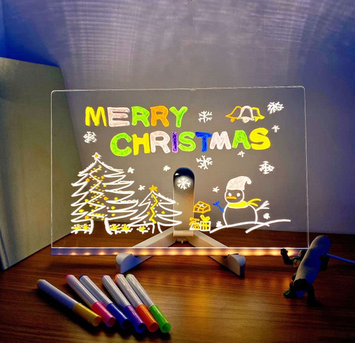 3D LED Acrylic Writing Board with Light & 7 Pens