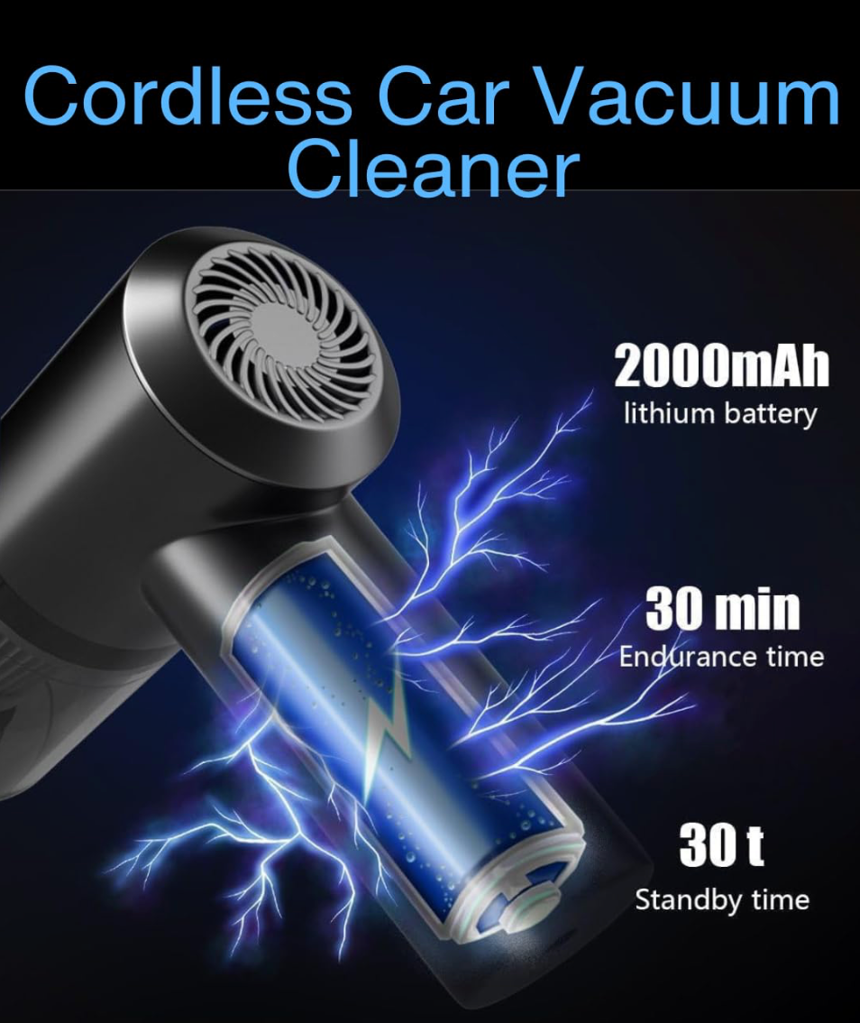 Car Vacuum Cleaner 3 in 1 with 3 Attachments & Blower