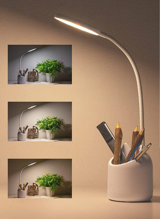 3 Colour Mode LED Study/Table/Desk Lamp with Pen Holder