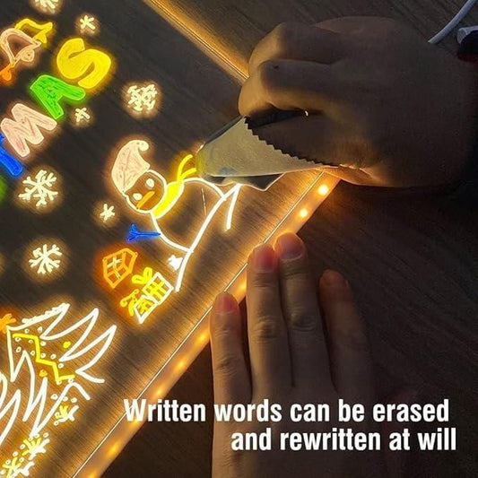 3D LED Acrylic Writing Board with Light & 7 Pens
