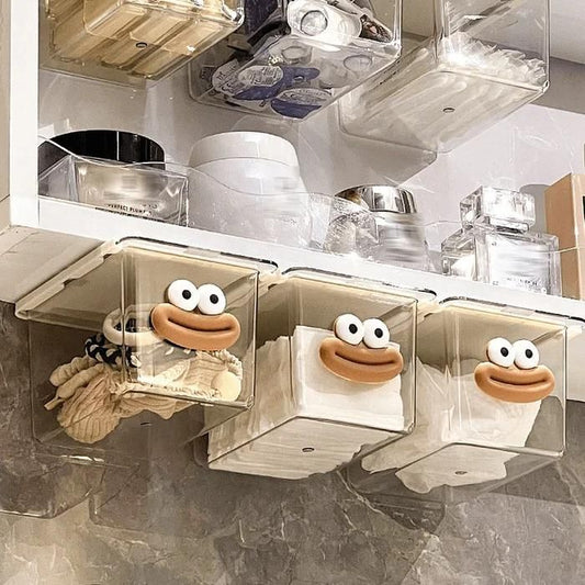Mini Drawer Storage Box - Transparent Cartoon