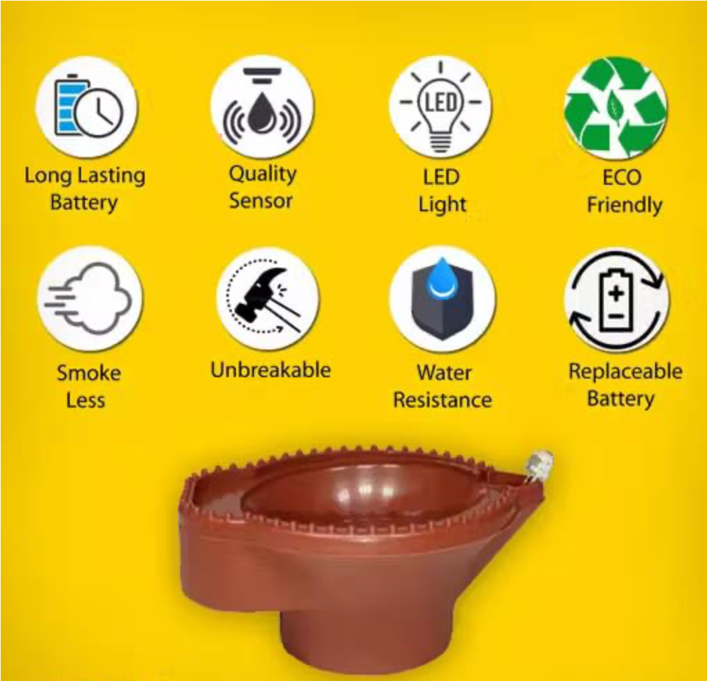 Water Sensor Electric LED Diyas (Pack of 6/12/18/24)