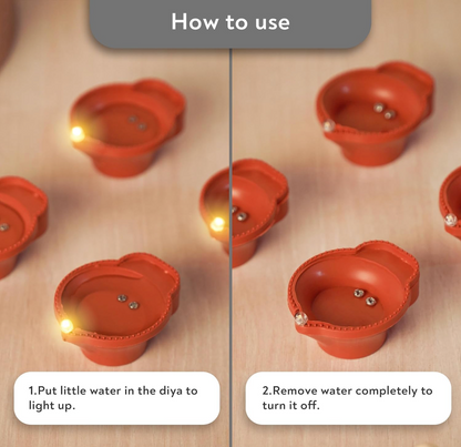 Water Sensor Electric LED Diyas (Pack of 6/12/18/24)