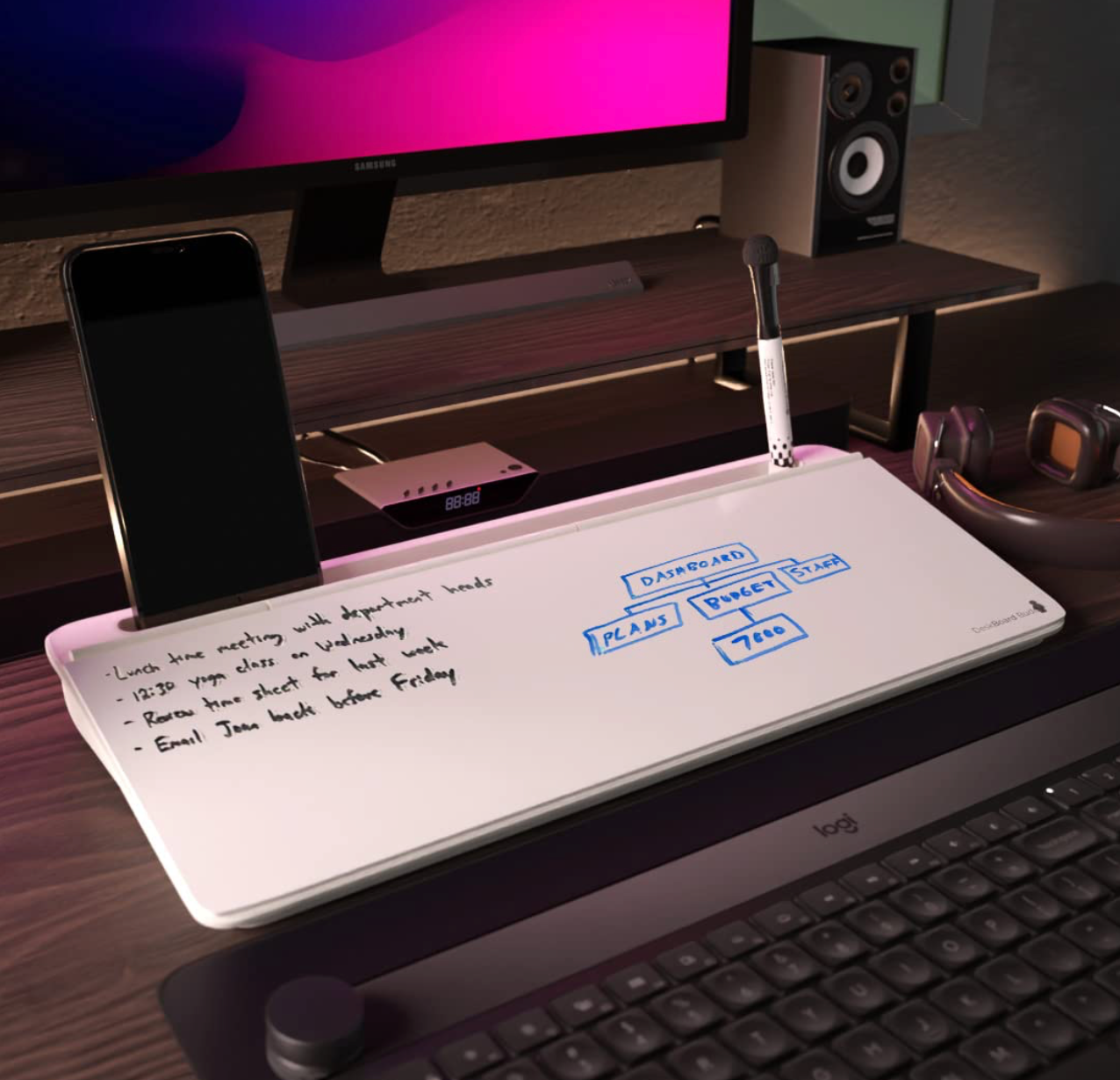 Small Glass Desktop Whiteboard