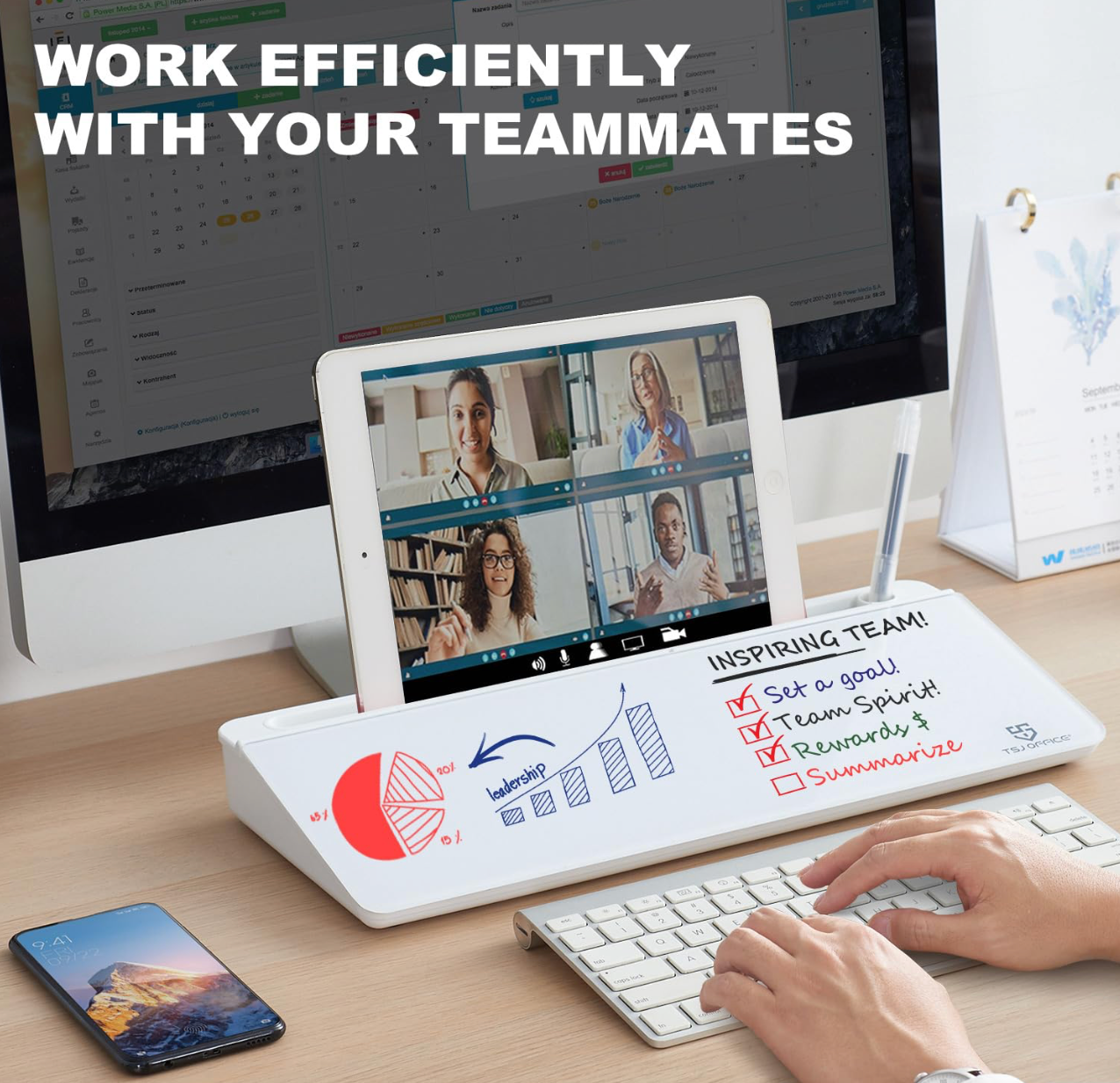 Small Glass Desktop Whiteboard