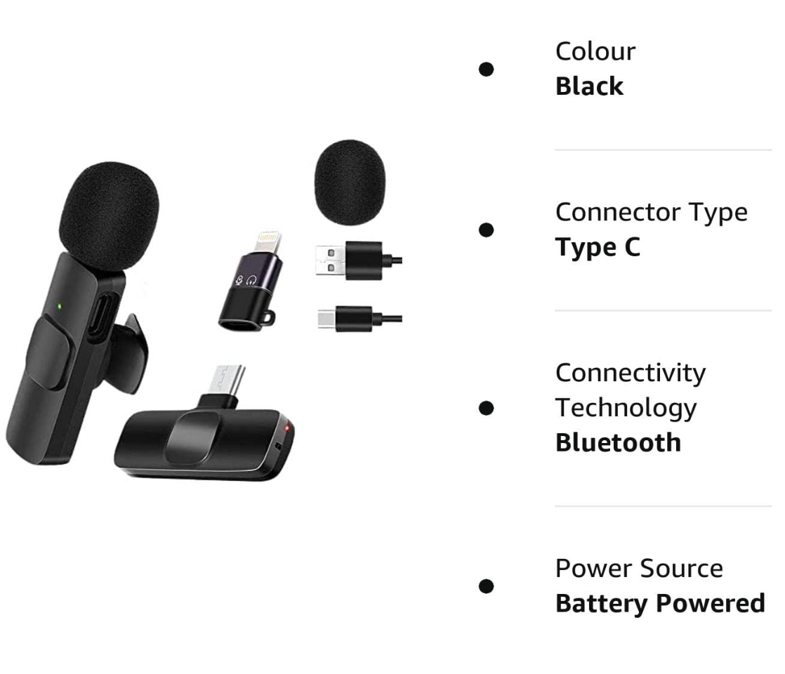 Wireless Microphone for Type-C Android & iPhone