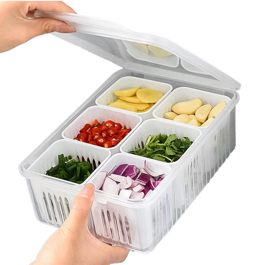 Food Storage Box With Lid and 6 Compartments