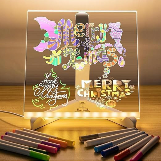 3D LED Acrylic Writing Board with Light & 7 Pens