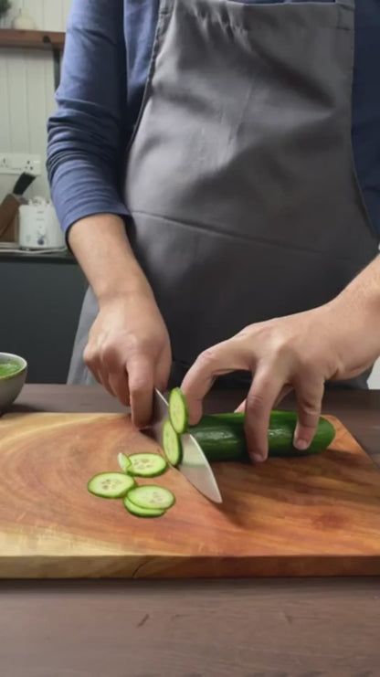 Wooden Chopping Board With 5-Pcs Knife Set
